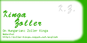 kinga zoller business card